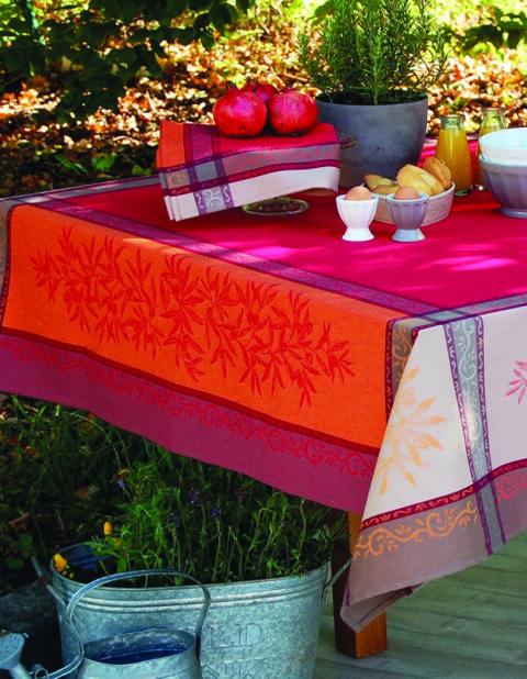 Nappe Olive Jacquard Coton Ensoleillade Provence Draguignan